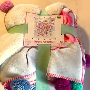 Justice Rainbow Pom Blanket